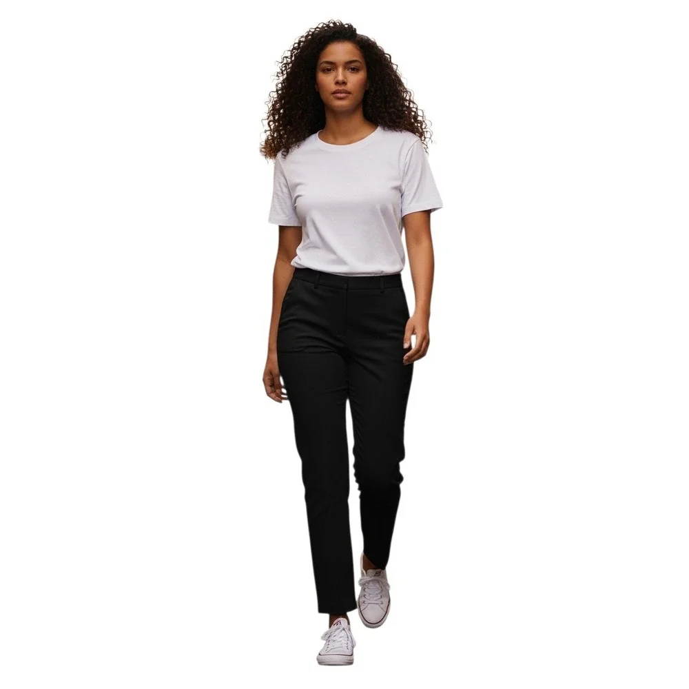 Briggs New York Womens Black Straight Leg High Rise Dress Pants‎ Size 8S Petite